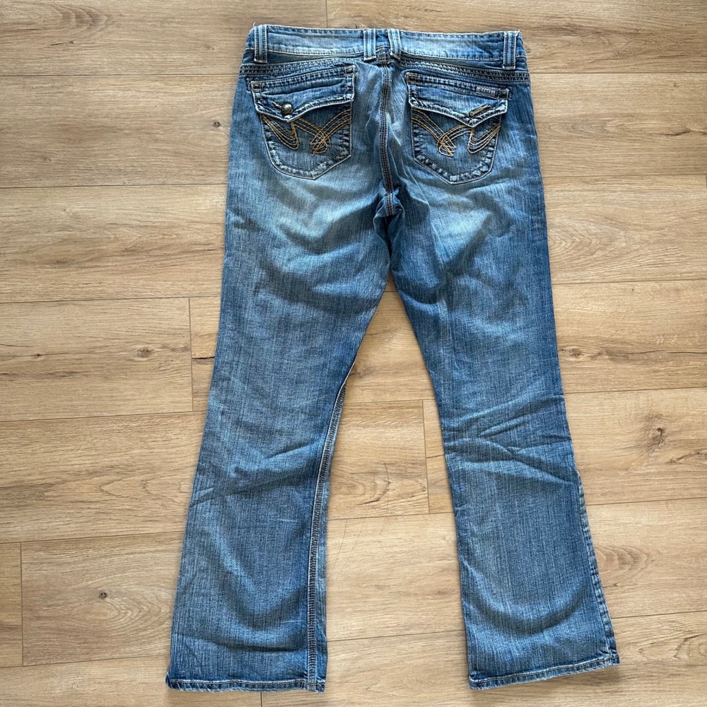 Cruel Girl Emery Western Bootcut Jeans Medium Wash Embroidered Flap Pocket 15R